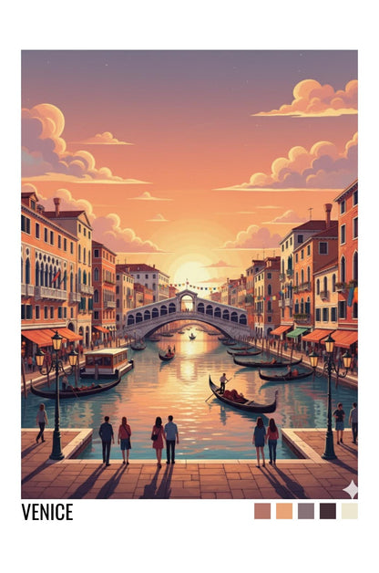 Venice Italy Travel Poster | Vintage Travel Poster | Country Travel Art | World Map Poster | Adventure Wall Art | Travel Gift