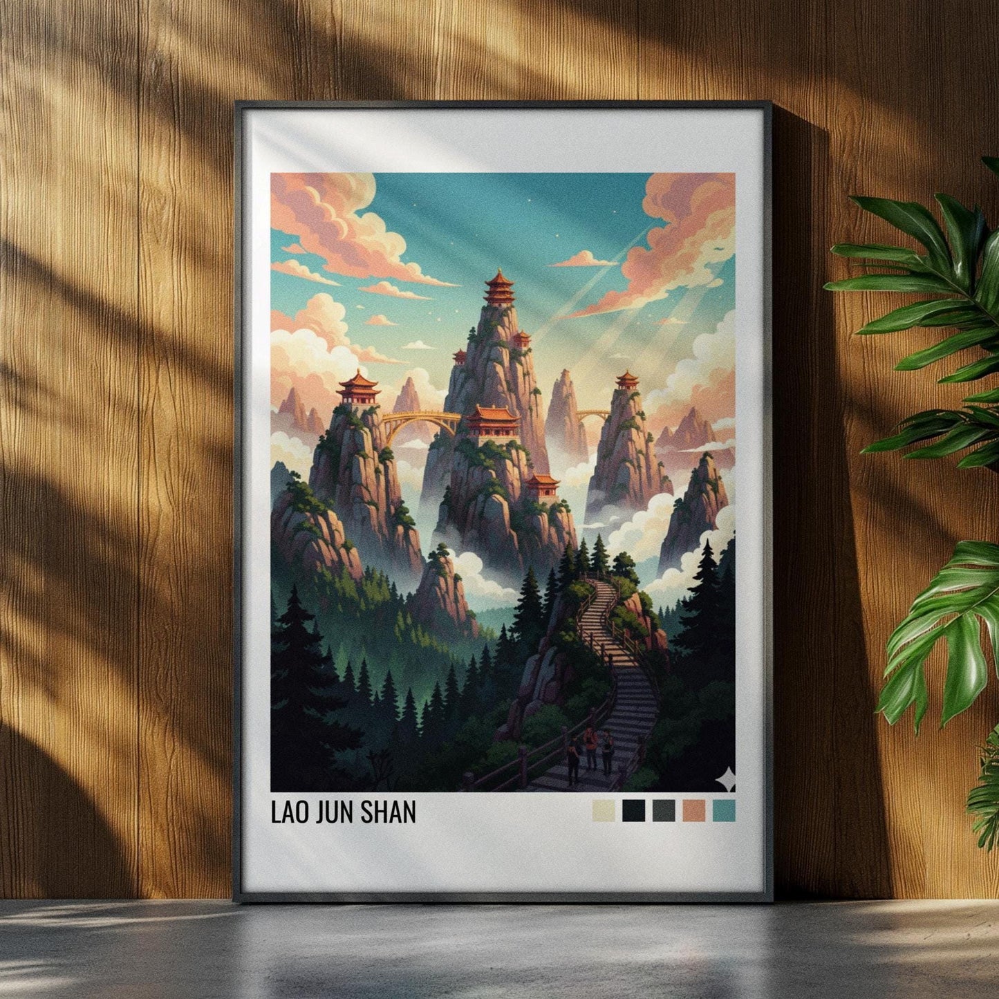 Lao Jun Shai China Travel Poster | Vintage Travel Poster | Country Travel Art | World Map Poster | Adventure Wall Art | Travel Gift