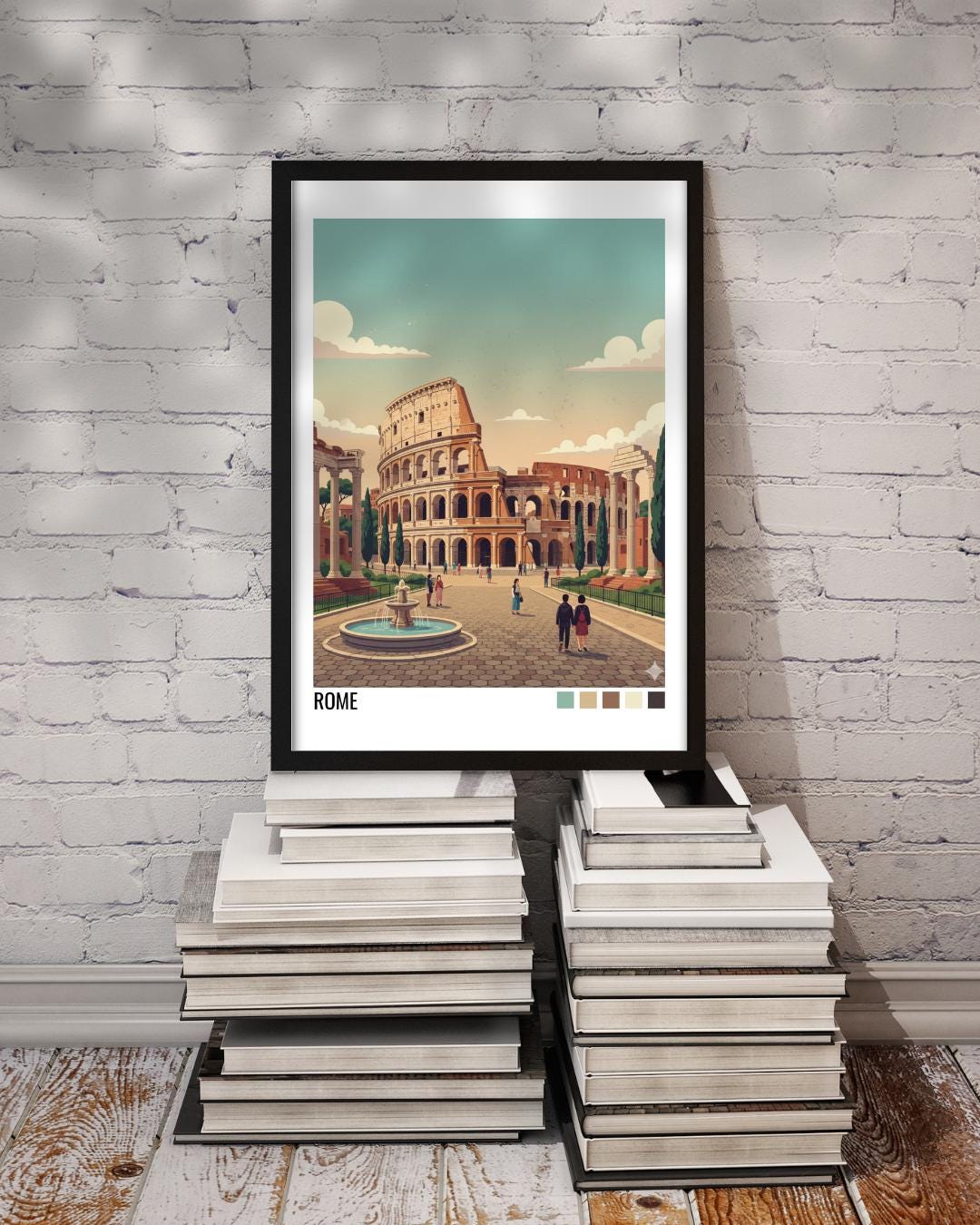 Rome Italy Travel Poster | Vintage Travel Poster | Country Travel Art | World Map Poster | Adventure Wall Art | Travel Gift