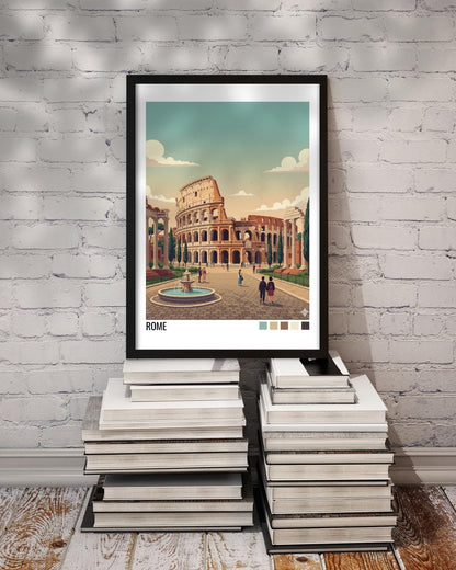 Rome Italy Travel Poster | Vintage Travel Poster | Country Travel Art | World Map Poster | Adventure Wall Art | Travel Gift