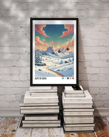 Alpe Di Siusi Italy Travel Poster | Vintage Travel Poster | Country Travel Art | World Map Poster | Adventure Wall Art | Travel Gift