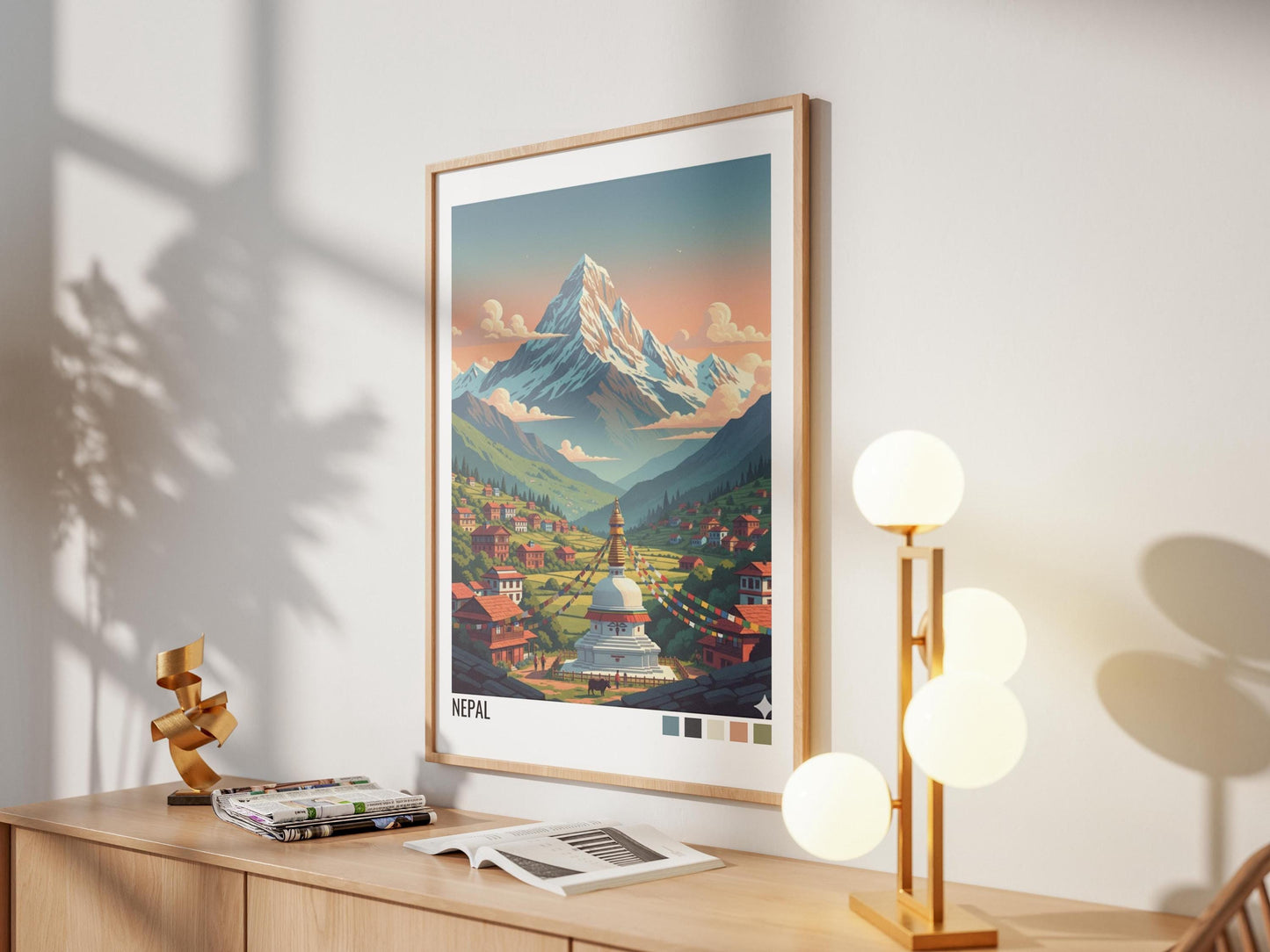 Mount Everest Nepal Travel Poster | Vintage Travel Poster | Country Travel Art | World Map Poster | Adventure Wall Art | Travel Gift