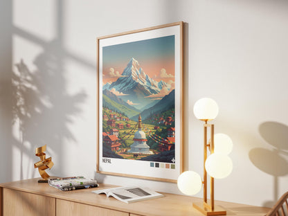 Mount Everest Nepal Travel Poster | Vintage Travel Poster | Country Travel Art | World Map Poster | Adventure Wall Art | Travel Gift