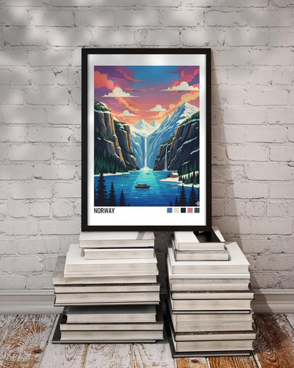 Norway Travel Poster | Vintage Travel Poster | Country Travel Art | World Map Poster | Adventure Wall Art | Travel Gift