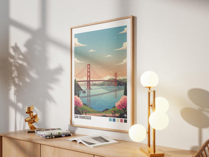 San Francisco Travel Poster | Vintage Travel Poster | Country Travel Art | World Map Poster | Adventure Wall Art | Travel Gift