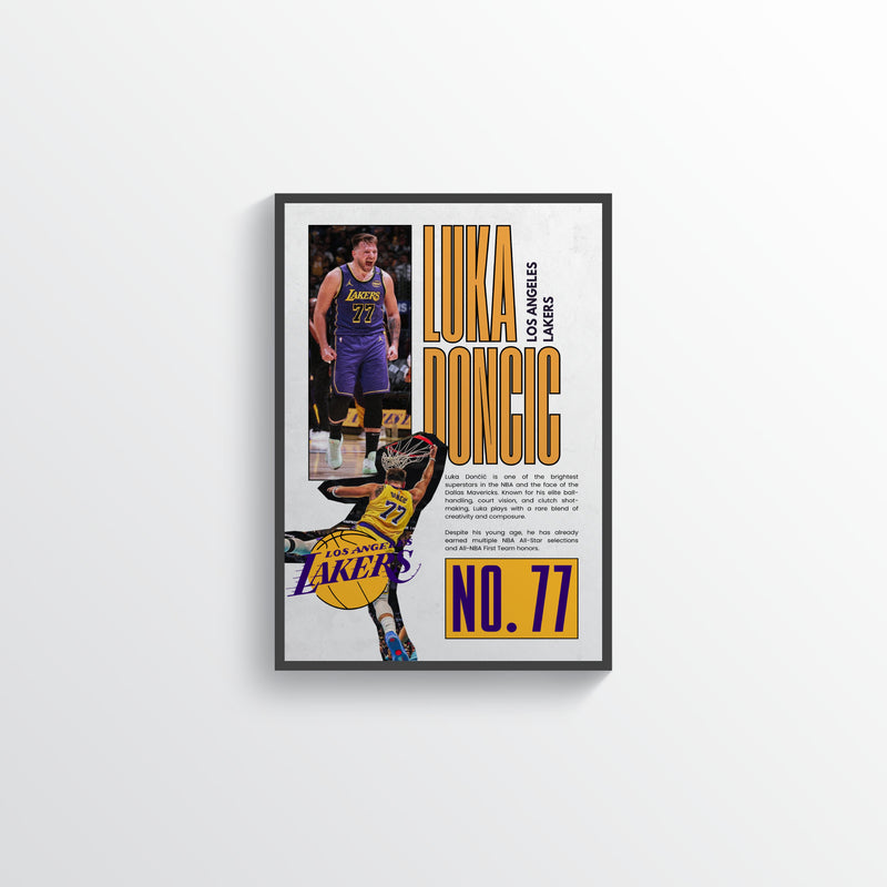 Luka Dončić No. 77 Los Angeles Lakers Poster