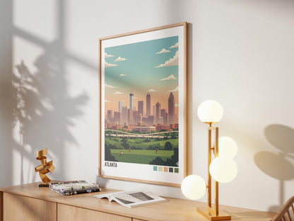 Atlanta Travel Poster | Vintage Travel Poster | Country Travel Art | World Map Poster | Adventure Wall Art | Travel Gift