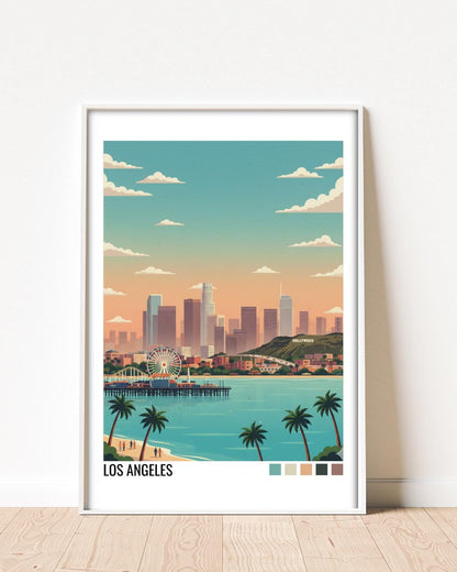 Los Angeles Travel Poster | Vintage Travel Poster | Country Travel Art | World Map Poster | Adventure Wall Art | Travel Gift