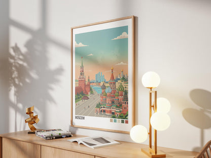 Moscow Travel Poster | Vintage Travel Poster | Country Travel Art | World Map Poster | Adventure Wall Art | Travel Gift