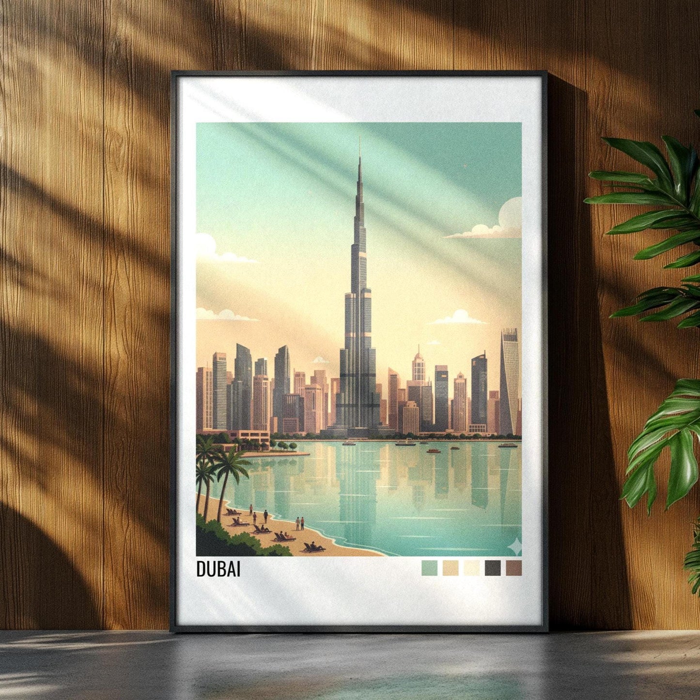 Dubai UAE Travel Poster | Vintage Travel Poster | Country Travel Art | World Map Poster | Adventure Wall Art | Travel Gift