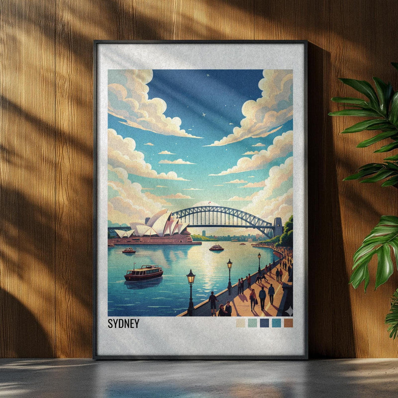 Sydney Australia Travel Poster | Vintage Travel Poster | Country Travel Art | World Map Poster | Adventure Wall Art | Travel Gift