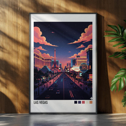 Las Vegas USA Travel Poster | Vintage Travel Poster | Country Travel Art | World Map Poster | Adventure Wall Art | Travel Gift