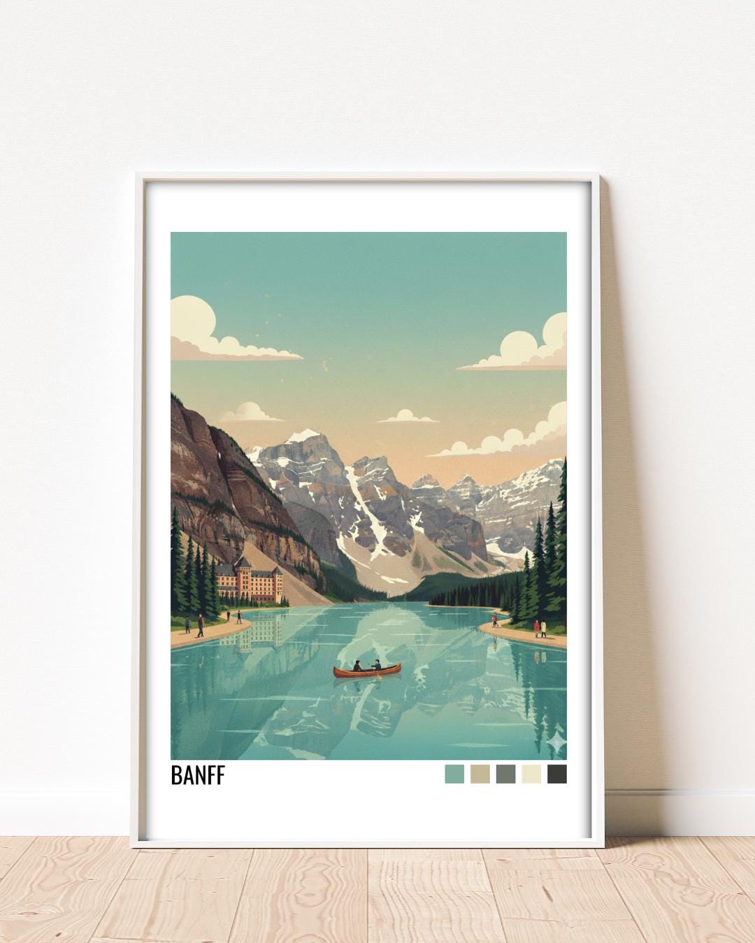 Banff Canada Travel Poster | Vintage Travel Poster | Country Travel Art | World Map Poster | Adventure Wall Art | Travel Gift