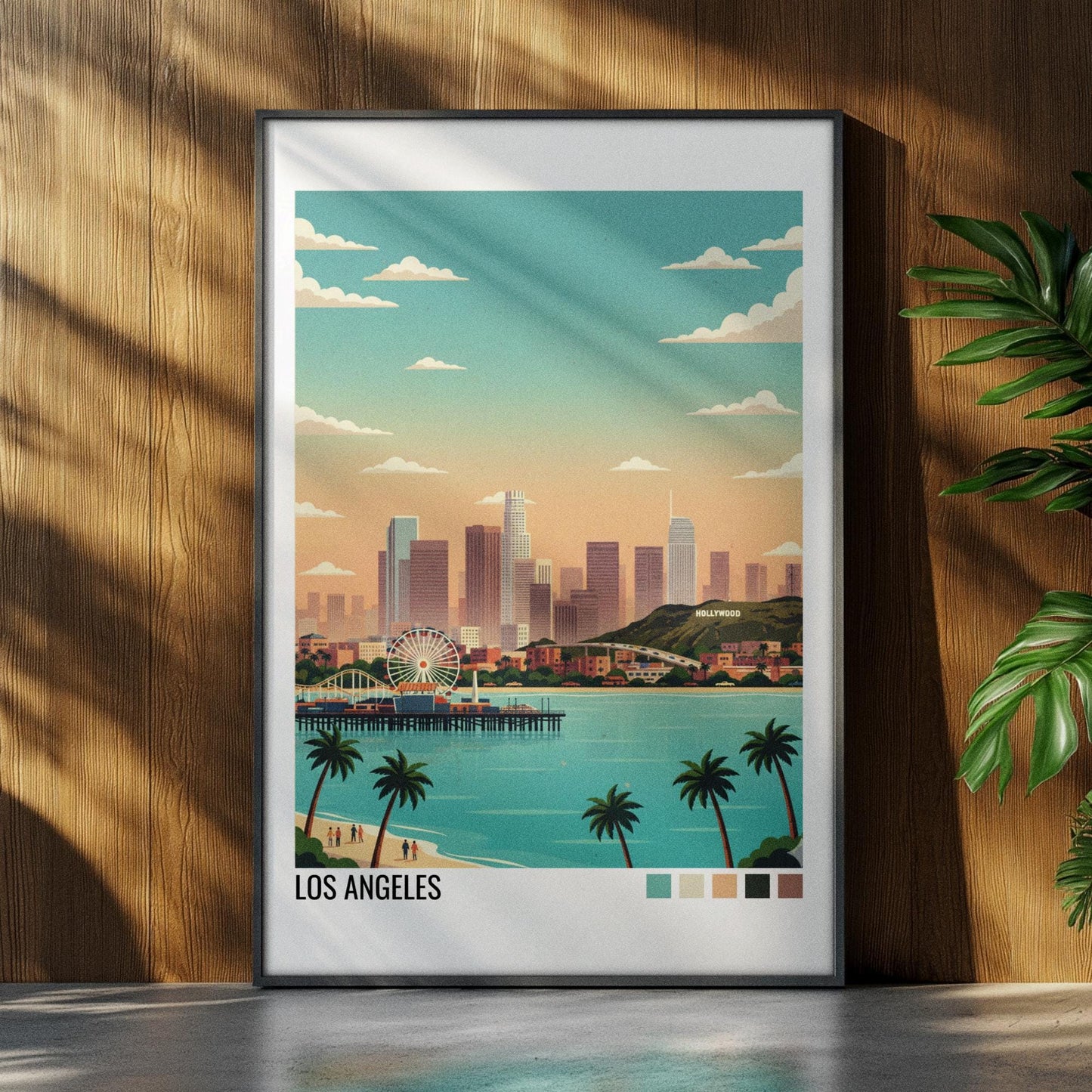 Los Angeles Travel Poster | Vintage Travel Poster | Country Travel Art | World Map Poster | Adventure Wall Art | Travel Gift
