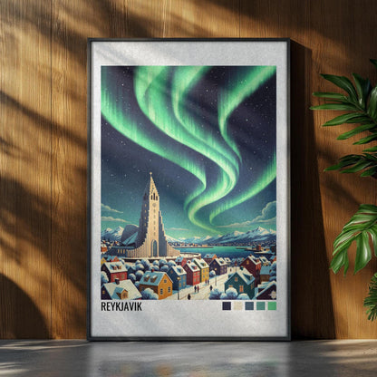 Reykjavik Iceland Travel Poster | Vintage Travel Poster | Country Travel Art | World Map Poster | Adventure Wall Art | Travel Gift