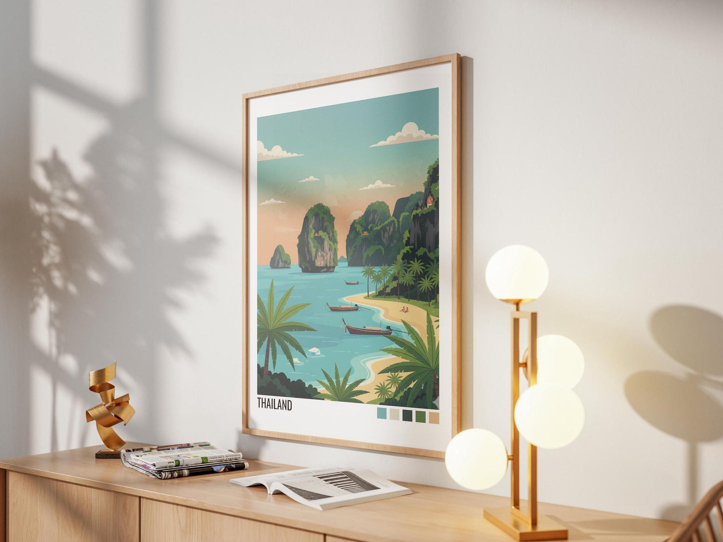 Thailand Travel Poster | Vintage Travel Poster | Country Travel Art | World Map Poster | Adventure Wall Art | Travel Gift