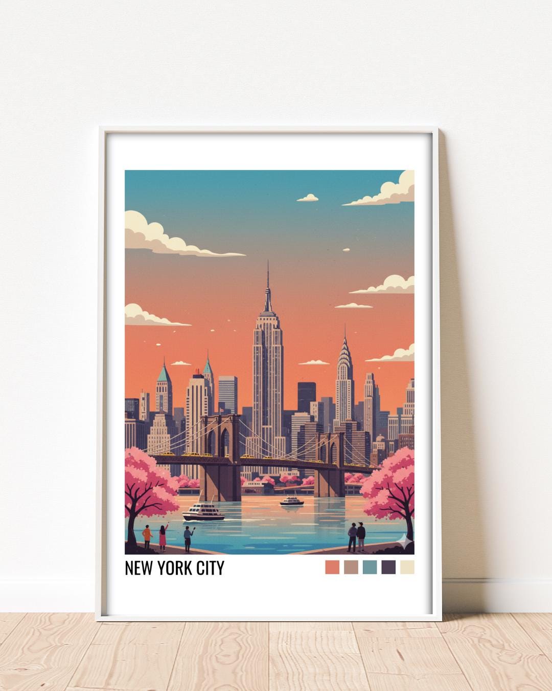 New York City Travel Poster | Vintage Travel Poster | Country Travel Art | World Map Poster | Adventure Wall Art | Travel Gift