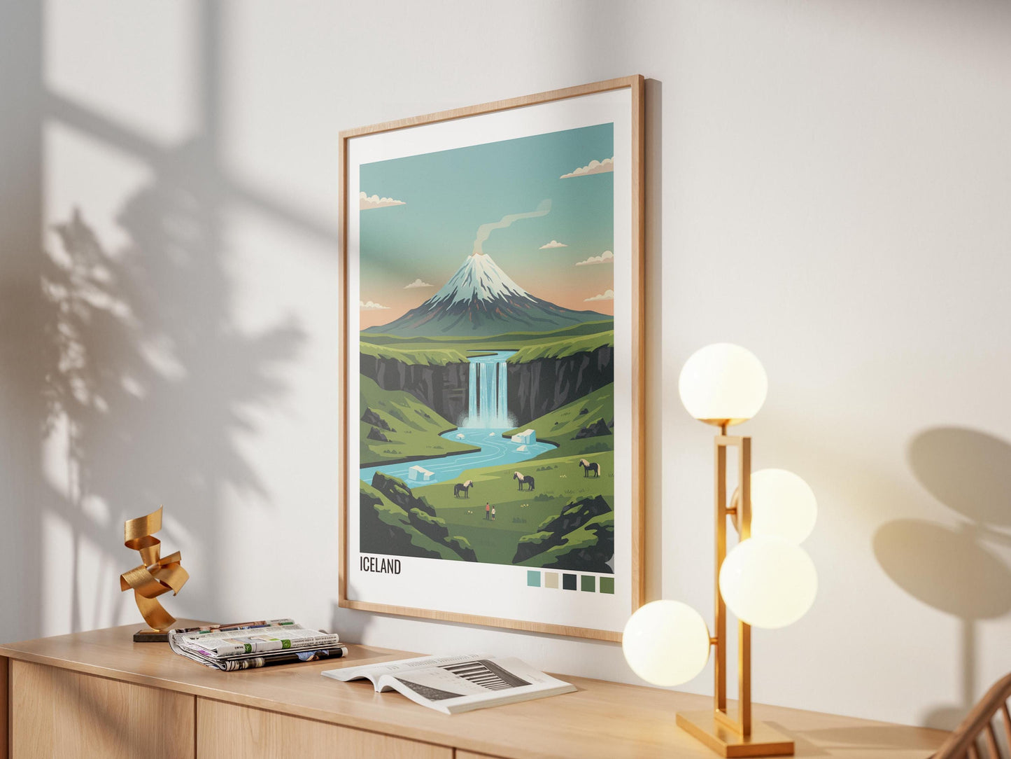 Iceland Travel Poster | Vintage Travel Poster | Country Travel Art | World Map Poster | Adventure Wall Art | Travel Gift