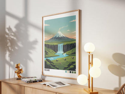 Iceland Travel Poster | Vintage Travel Poster | Country Travel Art | World Map Poster | Adventure Wall Art | Travel Gift