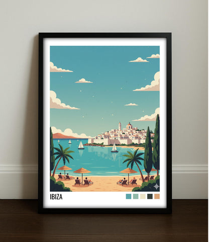 Ibiza Travel Poster | Vintage Travel Poster | Country Travel Art | World Map Poster | Adventure Wall Art | Travel Gift