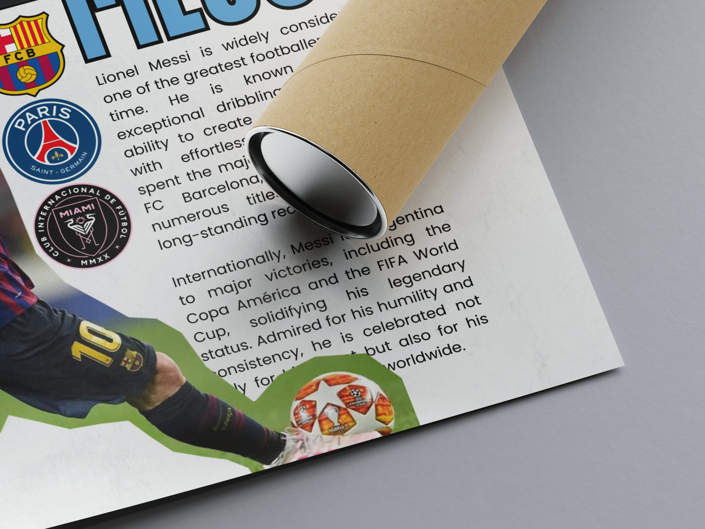 Lionel Messi World Champion Football Poster