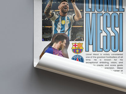 Lionel Messi World Champion Football Poster