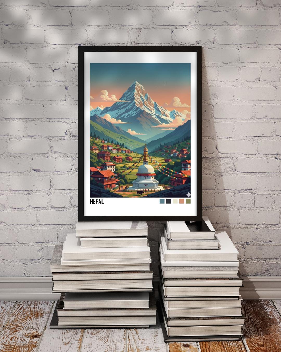 Mount Everest Nepal Travel Poster | Vintage Travel Poster | Country Travel Art | World Map Poster | Adventure Wall Art | Travel Gift