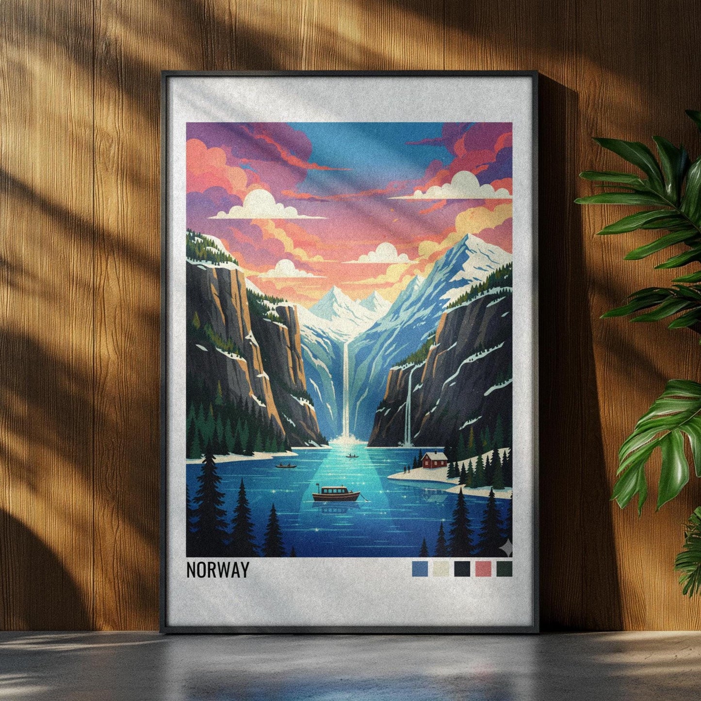 Norway Travel Poster | Vintage Travel Poster | Country Travel Art | World Map Poster | Adventure Wall Art | Travel Gift