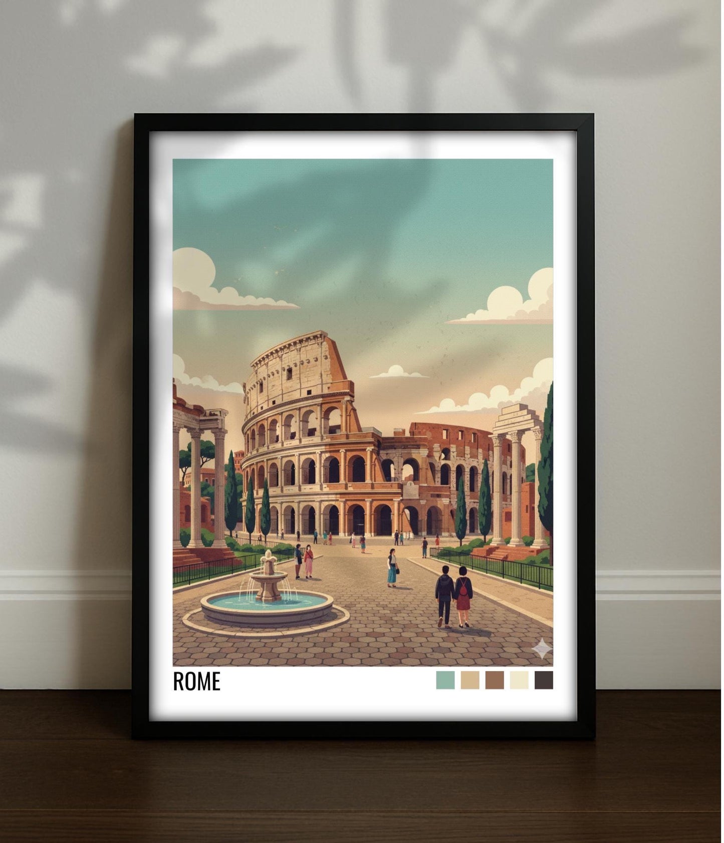 Rome Italy Travel Poster | Vintage Travel Poster | Country Travel Art | World Map Poster | Adventure Wall Art | Travel Gift