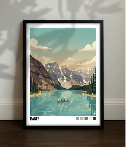 Banff Canada Travel Poster | Vintage Travel Poster | Country Travel Art | World Map Poster | Adventure Wall Art | Travel Gift