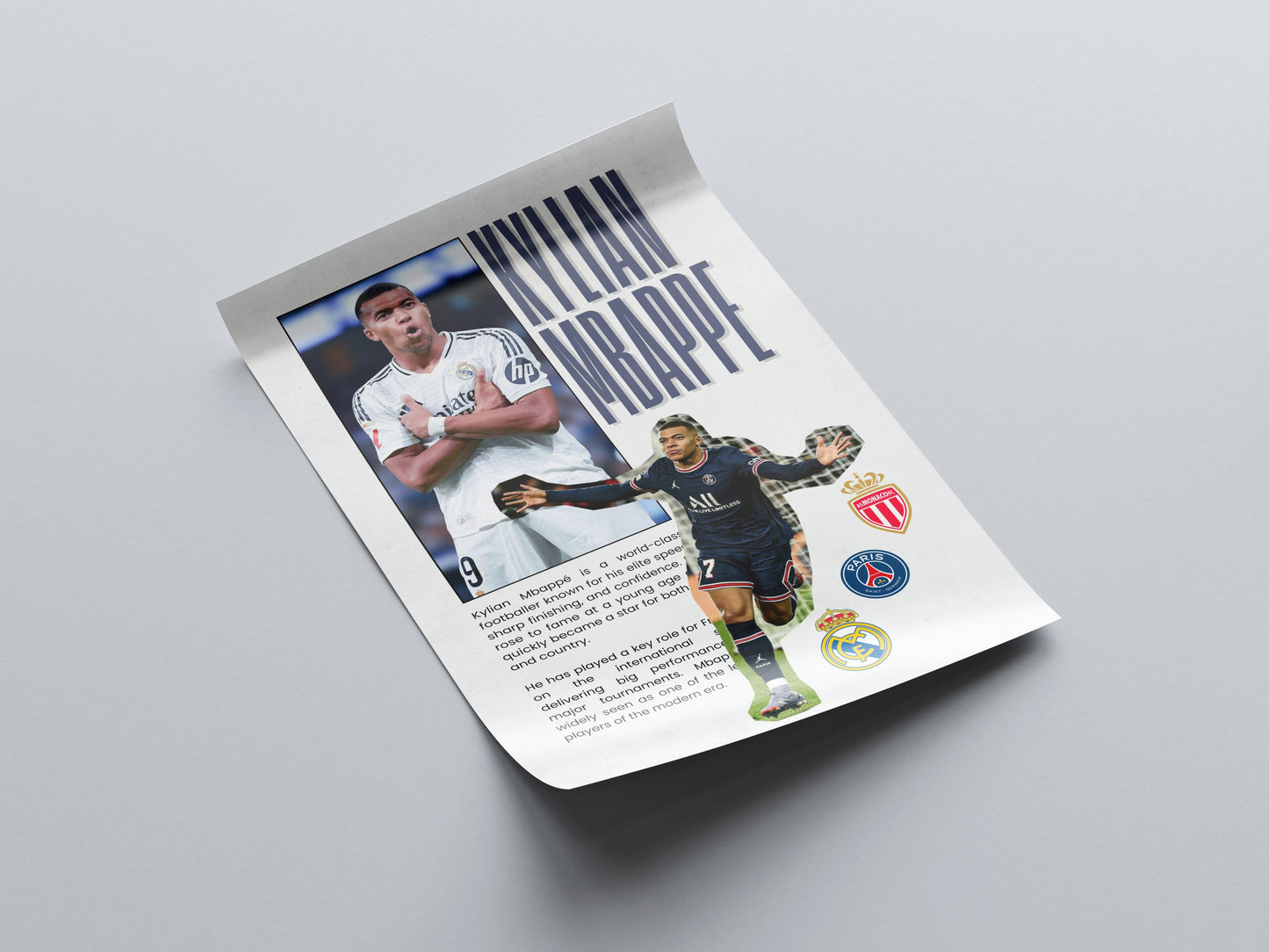 Kylian Mbappé Football Superstar Poster