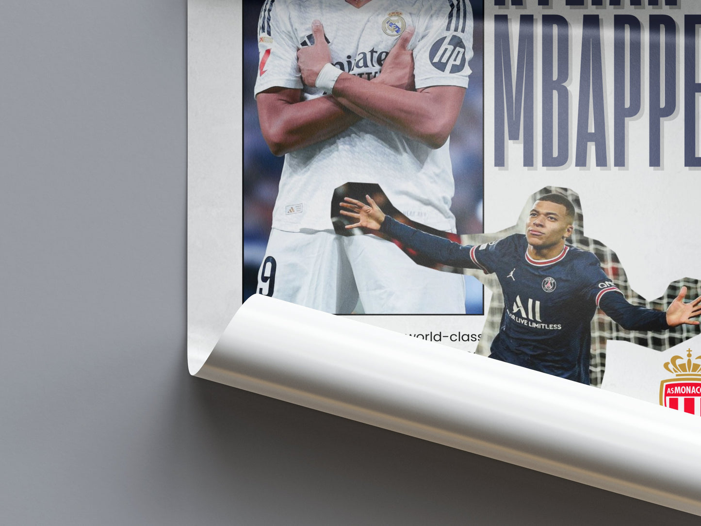 Kylian Mbappé Football Superstar Poster