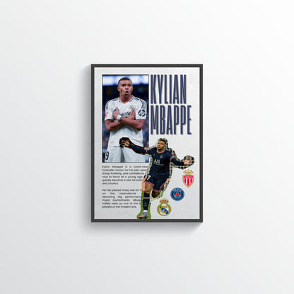 Kylian Mbappé Football Superstar Poster