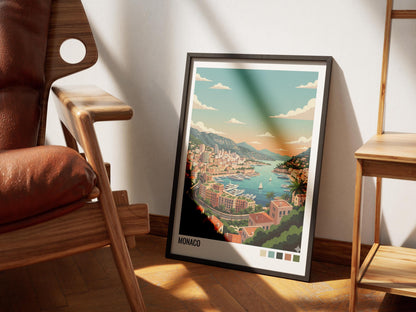 Monaco Travel Poster | Vintage Travel Poster | Country Travel Art | World Map Poster | Adventure Wall Art | Travel Gift
