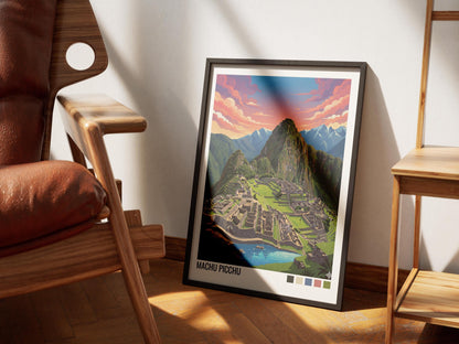 Machu Picchu Peru Travel Poster | Vintage Travel Poster | Country Travel Art | World Map Poster | Adventure Wall Art | Travel Gift