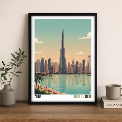 Dubai UAE Travel Poster | Vintage Travel Poster | Country Travel Art | World Map Poster | Adventure Wall Art | Travel Gift