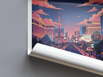 Las Vegas USA Travel Poster | Vintage Travel Poster | Country Travel Art | World Map Poster | Adventure Wall Art | Travel Gift