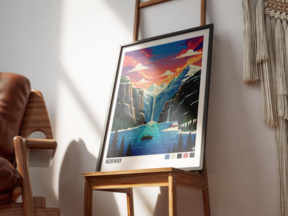 Norway Travel Poster | Vintage Travel Poster | Country Travel Art | World Map Poster | Adventure Wall Art | Travel Gift