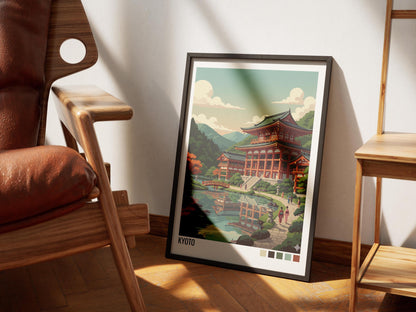 Kyoto Japan Travel Poster | Vintage Travel Poster | Country Travel Art | World Map Poster | Adventure Wall Art | Travel Gift
