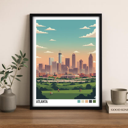 Atlanta Travel Poster | Vintage Travel Poster | Country Travel Art | World Map Poster | Adventure Wall Art | Travel Gift