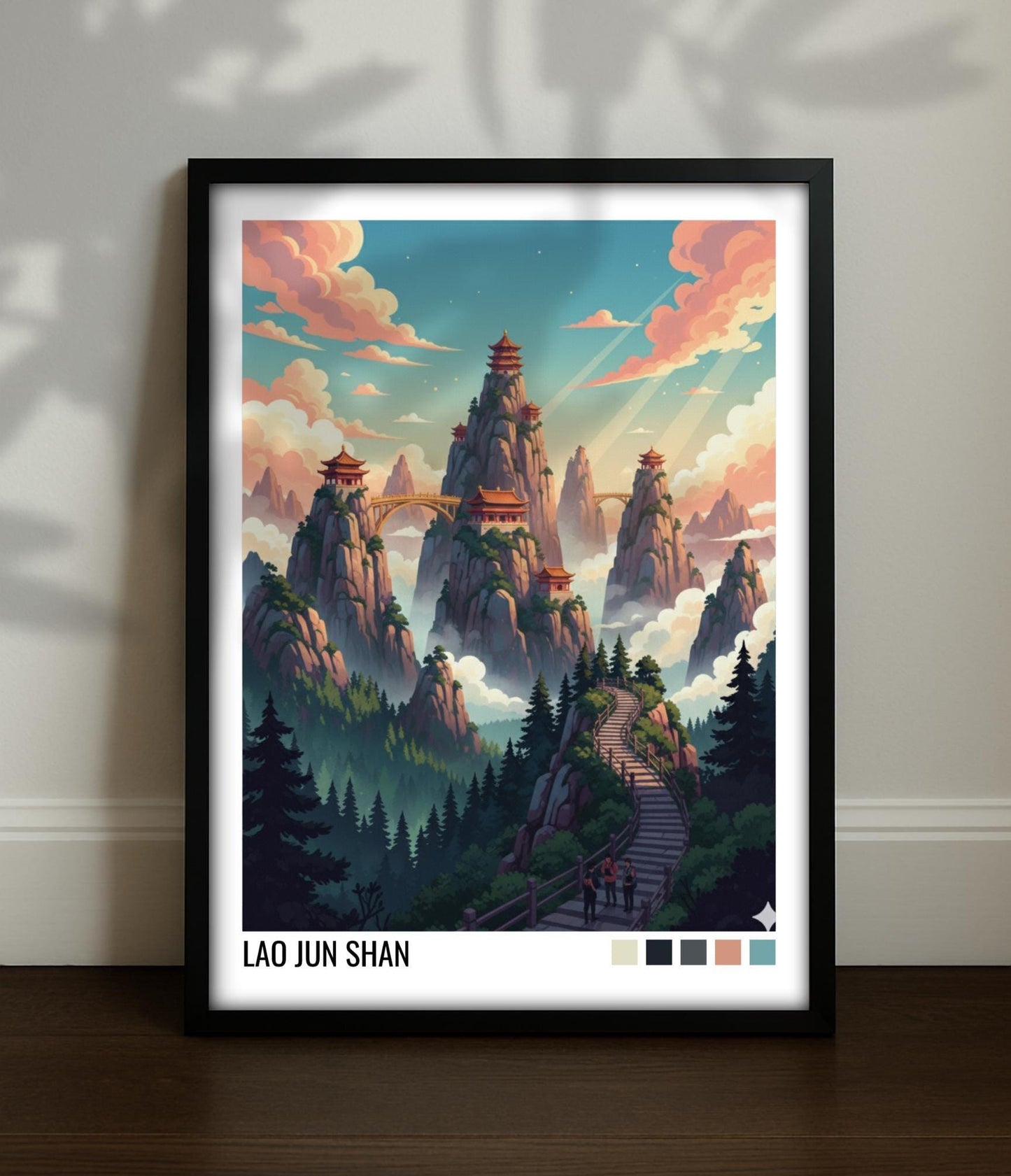 Lao Jun Shai China Travel Poster | Vintage Travel Poster | Country Travel Art | World Map Poster | Adventure Wall Art | Travel Gift