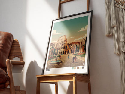 Rome Italy Travel Poster | Vintage Travel Poster | Country Travel Art | World Map Poster | Adventure Wall Art | Travel Gift
