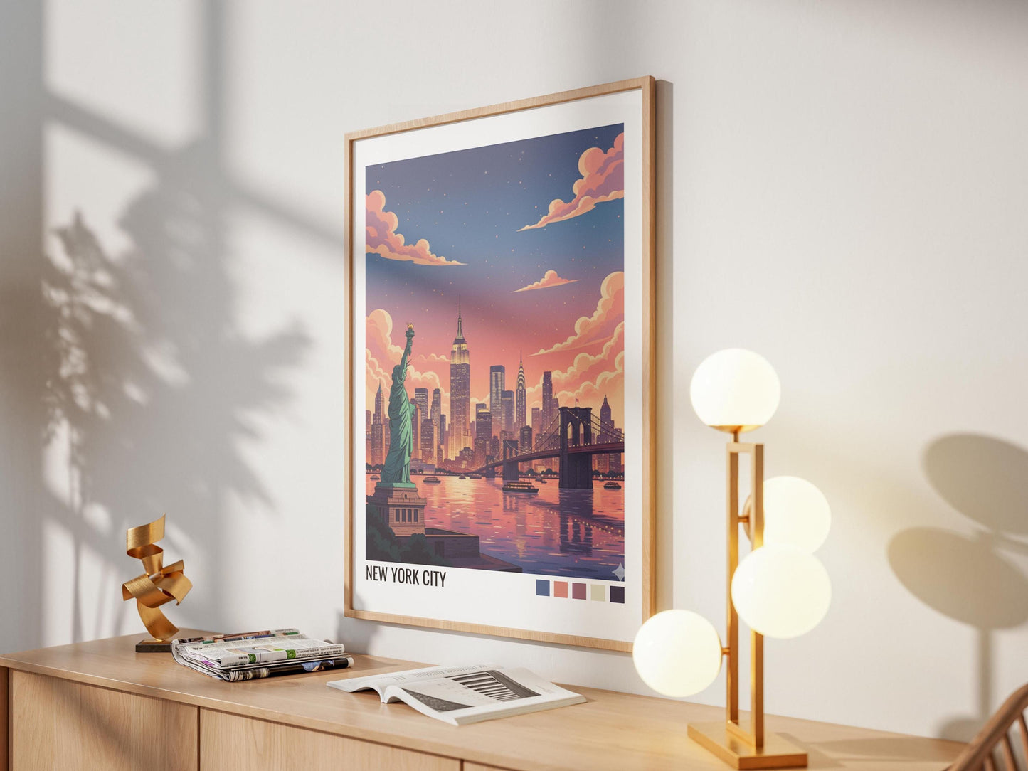 New York CIty USA Travel Poster | Vintage Travel Poster | Country Travel Art | World Map Poster | Adventure Wall Art | Travel Gift