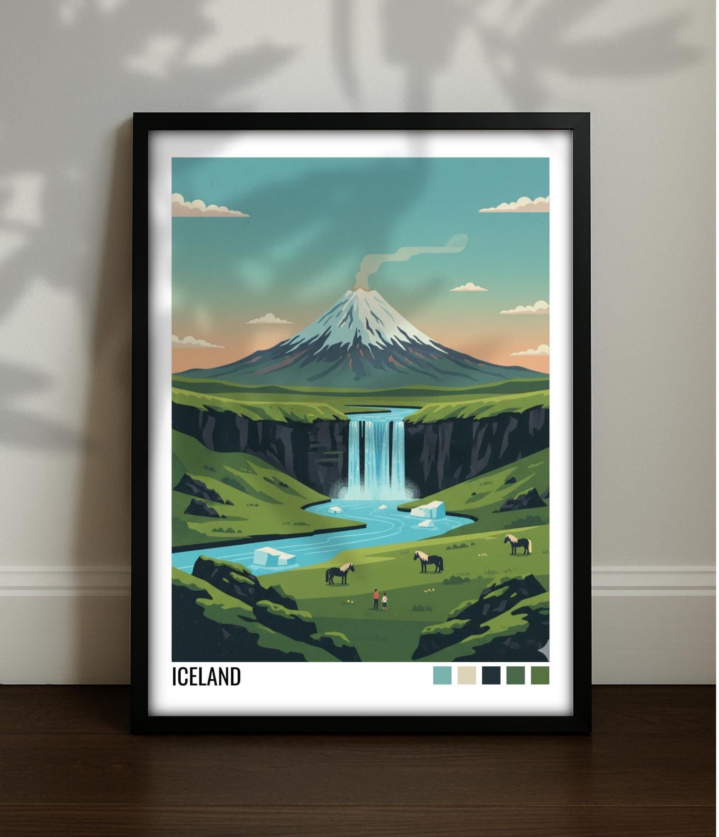 Iceland Travel Poster | Vintage Travel Poster | Country Travel Art | World Map Poster | Adventure Wall Art | Travel Gift