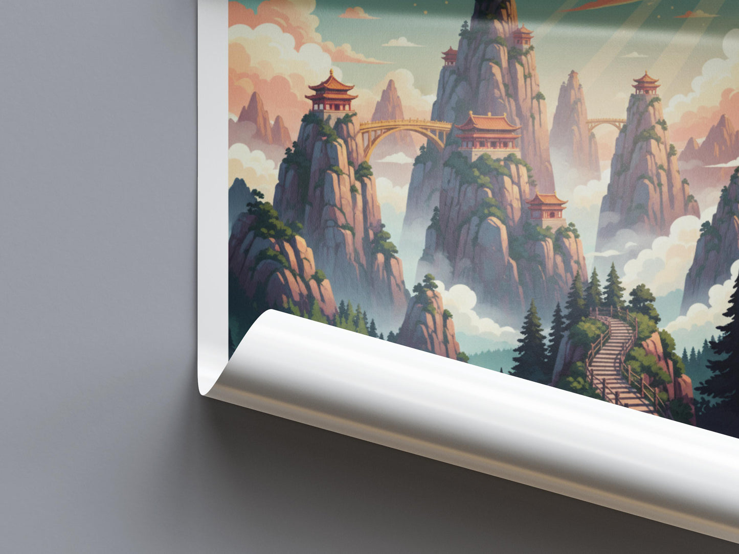 Lao Jun Shai China Travel Poster | Vintage Travel Poster | Country Travel Art | World Map Poster | Adventure Wall Art | Travel Gift