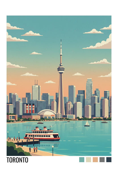 Toronto Travel Poster | Vintage Travel Poster | Country Travel Art | World Map Poster | Adventure Wall Art | Travel Gift