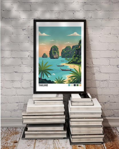 Thailand Travel Poster | Vintage Travel Poster | Country Travel Art | World Map Poster | Adventure Wall Art | Travel Gift