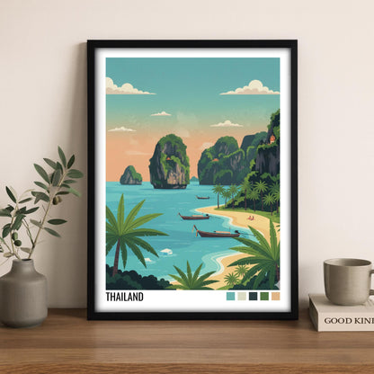 Thailand Travel Poster | Vintage Travel Poster | Country Travel Art | World Map Poster | Adventure Wall Art | Travel Gift