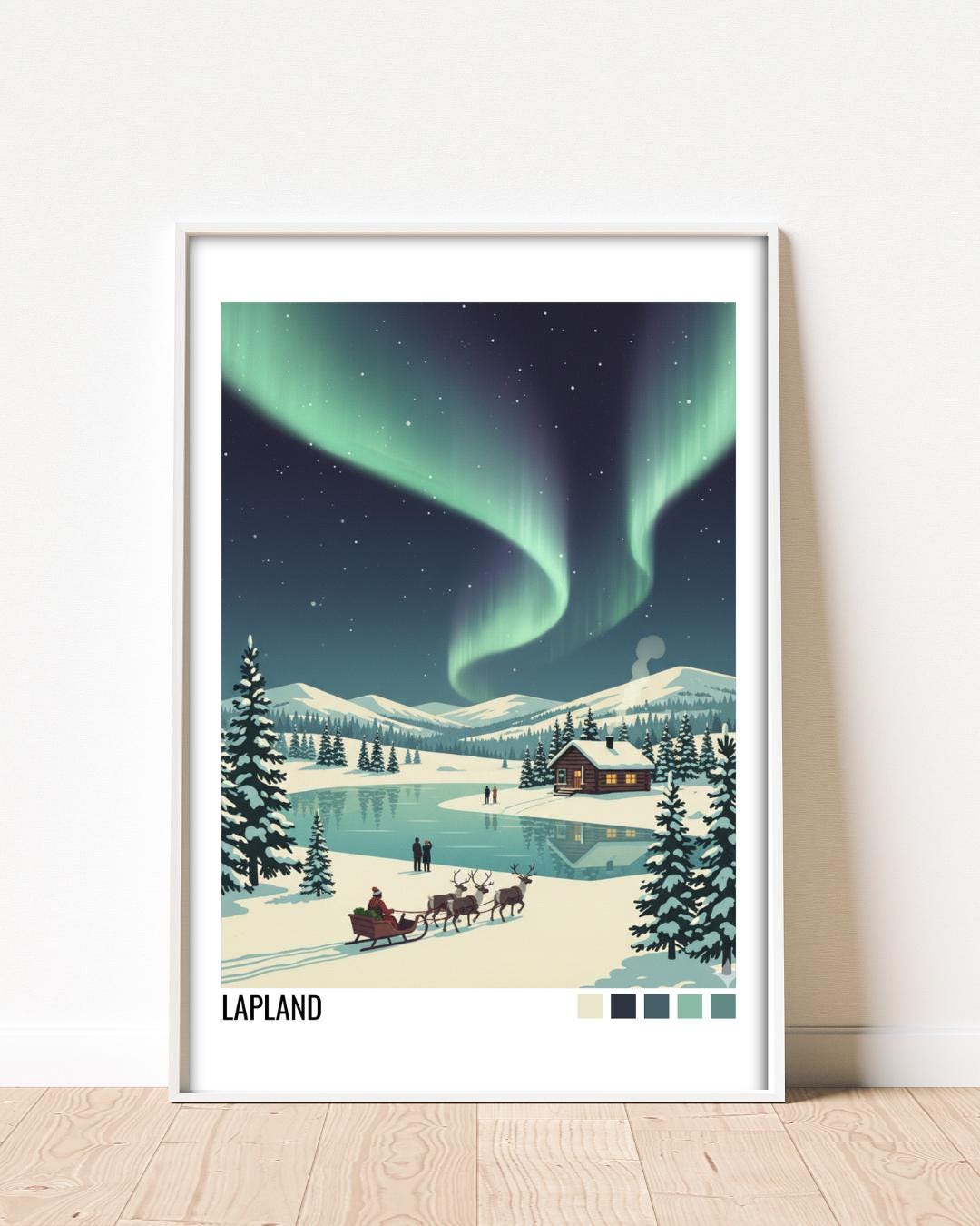 Lapland Finland Travel Poster | Vintage Travel Poster | Country Travel Art | World Map Poster | Adventure Wall Art | Travel Gift