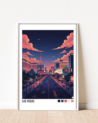 Las Vegas USA Travel Poster | Vintage Travel Poster | Country Travel Art | World Map Poster | Adventure Wall Art | Travel Gift